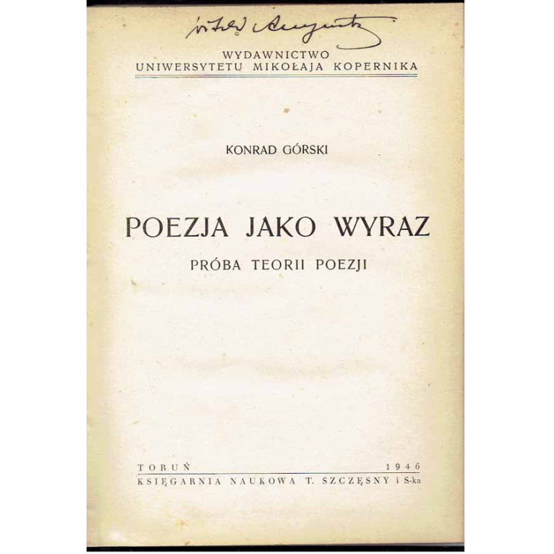 Poezja jako wyraz. Próba teorii poezji