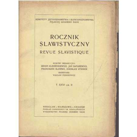 Rocznik Slawistyczny T. XXVI, cz. II