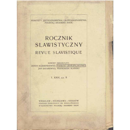 Rocznik Slawistyczny T. XXIV, cz. II