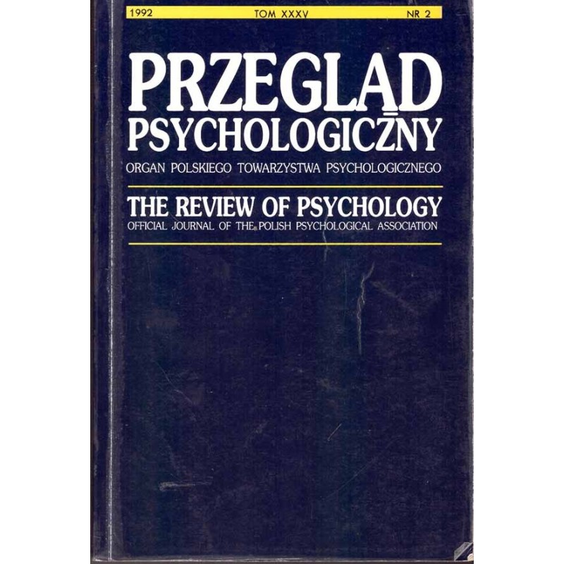 PRZEGLĄD PSYCHOLOGICZNY nr 2, 1992