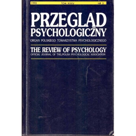 PRZEGLĄD PSYCHOLOGICZNY nr 2, 1992