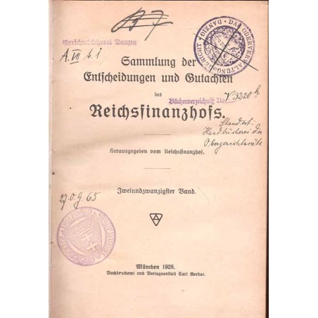 Sammlung der Entscheidungen und Gutachten des Reichsfinanzhofs